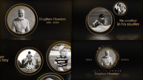 Videohive Golden Memorial Photo Gallery Video Displays template preview
