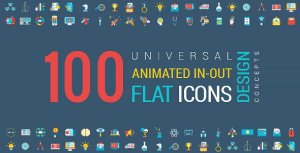 Animated Flat Icons and Concepts Pack Video Displays template preview