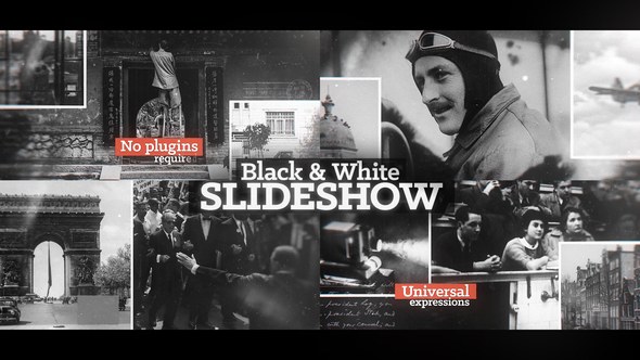 Videohive Black & White Slideshow Video Displays template preview