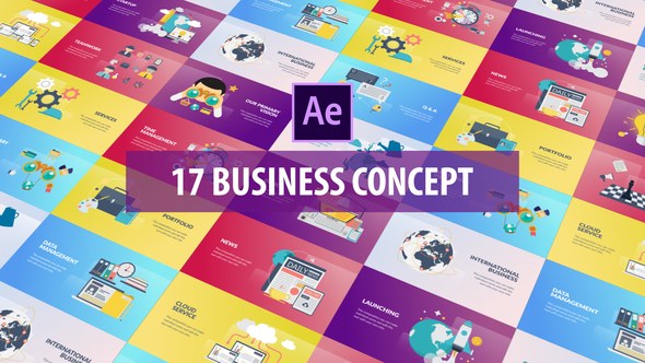 Business Concept - Flat Animation Video Displays template preview