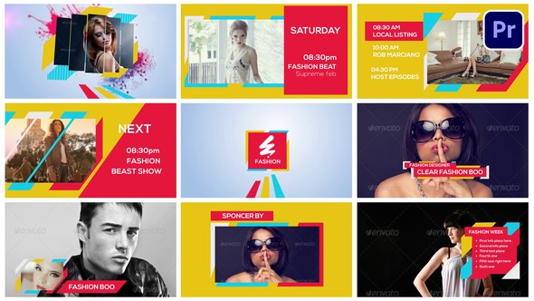 Fashion Broadcast Package Premiere Pro template preview