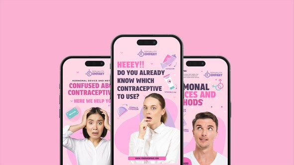 Videohive Contraceptive methods Vertical Promo Video Displays template preview