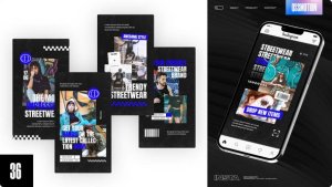 Videohive Action Powerful Streetwear Stories Video Displays template preview