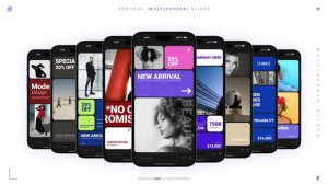 Vertical Multiscreen Slides Video Displays template preview