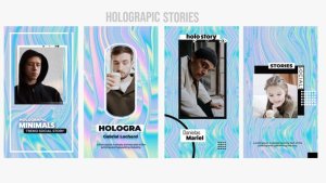 Videohive Holographic Stories Video Displays template preview