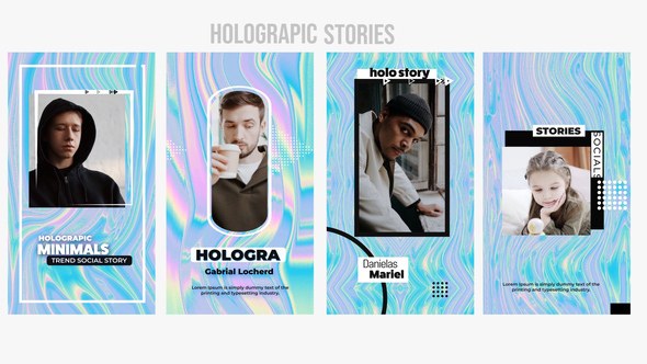 Videohive Holographic Stories Video Displays template preview