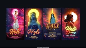 Videohive Holi Stories Video Displays template preview