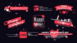 Videohive Valentine's Lower Thirds Titles template preview