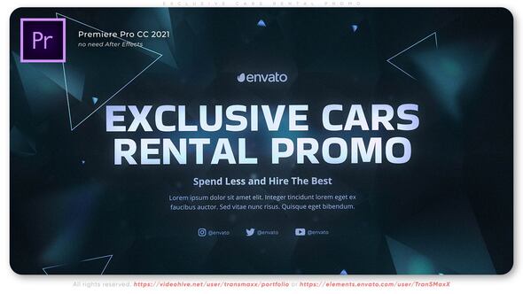 Exclusive Cars Rental Promo Premiere Pro template preview