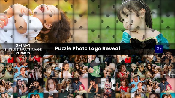 Puzzle Photo Reveal Premiere Pro template preview