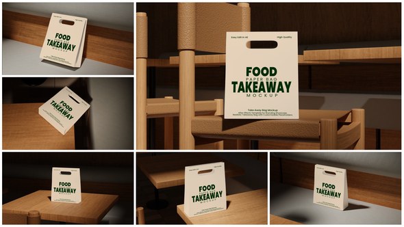 Videohive Take Away Paper Bag Mockup Product Promo template preview