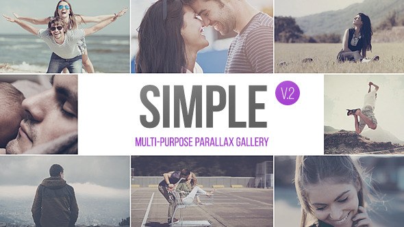 SIMPLE v.2 - Parallax Photo Gallery | 2.5k Video Displays template preview