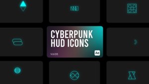Videohive Cyberpunk HUD Icons 08 for After Effects Elements template preview