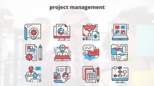 Project Managment – Thin Line Icons Video Displays template preview