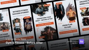 Videohive Social Media Reels - Gym & Fitness Before After After Effects Template Product Promo template preview