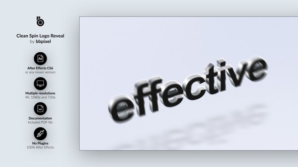Videohive Clean Spin Logo Reveal Logo Stings template preview