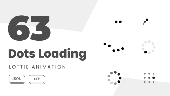 Videohive 63 Dots Loading Animation Icons. Set Bundle of Dots Loaded Animated Elements template preview