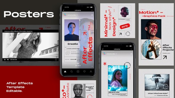 Videohive Social Media Posters Video Displays template preview