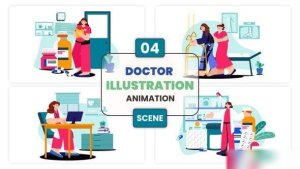 Videohive Doctor Illustration Animation Scene Elements template preview