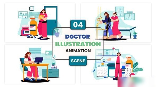 Videohive Doctor Illustration Animation Scene Elements template preview