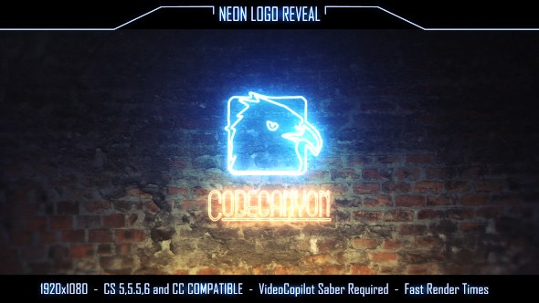 Videohive Neon Logo Reveal 16184476 Logo Stings template preview