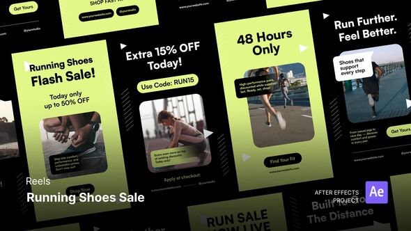 Videohive Reels - Running Shoes Broadcast-packages template preview