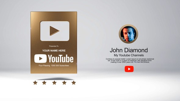 Videohive YouTube Creator Reward Product Promo template preview