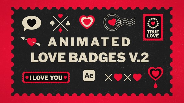 Videohive Animated Love Badges V.2 Elements template preview