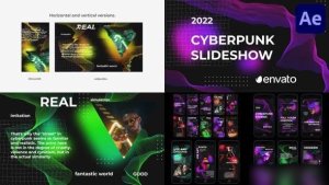 Videohive Cyberpunk Glitch Slideshow for After Effects Openers template preview
