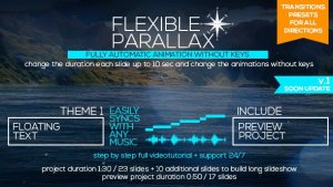 Flexible Parallax Slideshow_Floating Text Video Displays template preview