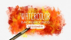 Watercolor Background Designer Video Displays template preview