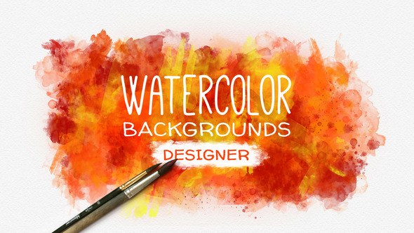 Watercolor Background Designer Video Displays template preview