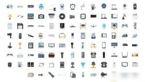 Videohive 100 Electronic Gadgets Icons Elements template preview