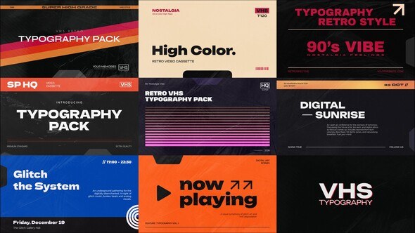 Videohive VHS Typography Titles template preview