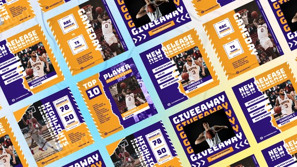 Videohive Basketball Superstar Posts Product Promo template preview