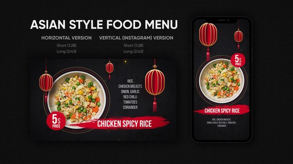 Videohive Asian Style Food Menu Product Promo template preview