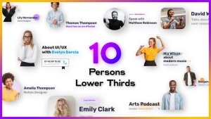 Videohive 10 Minimal Person Lower Thirds Elements template preview