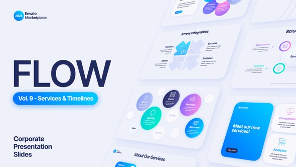 Videohive Flow: Services & Timelines Infographic Scenes Pack Openers template preview