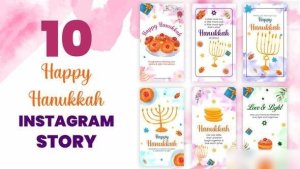 Videohive Happy Hanukkah Instagram Stories Openers template preview