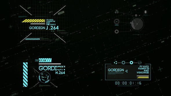 Videohive HUD Technology Title Elements template preview