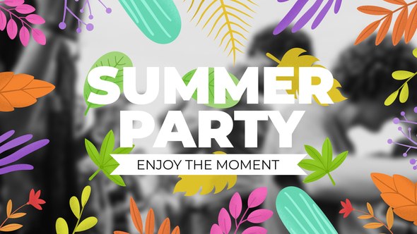 Summer Title Elements Video Displays template preview