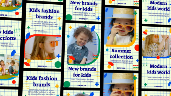 Videohive Colorful Kids Fashion Instagram Reels Broadcast-packages template preview