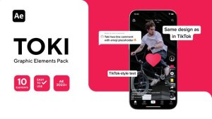 Videohive Toki - TikTok Graphics Pack For After Effects Elements template preview