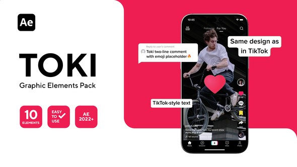 Videohive Toki - TikTok Graphics Pack For After Effects Elements template preview