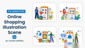 Videohive Online Shopping Illustration Elements template preview