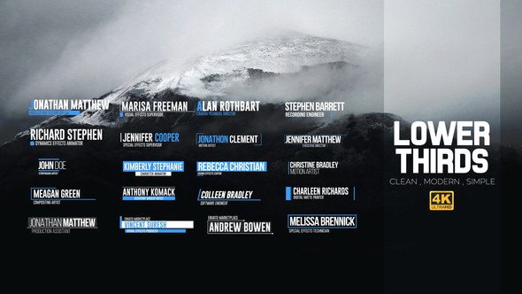 Minimal Modern Lower Thirds Video Displays template preview