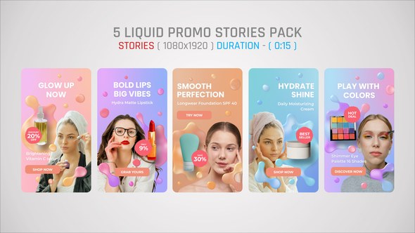 Videohive Liquid Promo Stories Pack Product Promo template preview