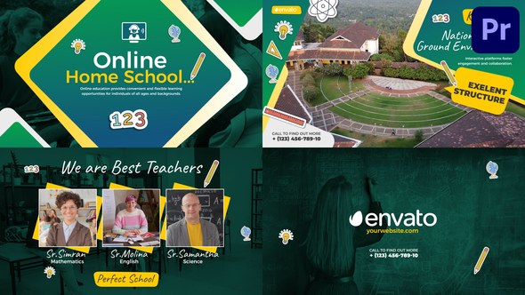 Online Home School for Premiere Pro Premiere Pro template preview