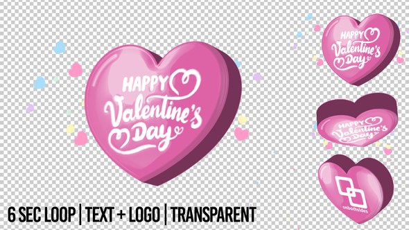 Videohive 3D Valentine Pop Logo Loop Logo Stings template preview