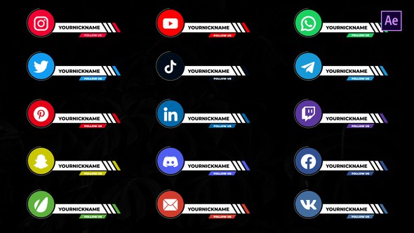 Videohive Social Media Lower Thirds After Effects V.3 Elements template preview